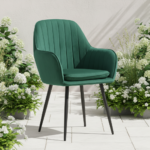 Emerald Velvet Fluted Dining Chair - Image 2
