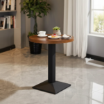 Heritage Walnut Pedestal Bistro Table - Image 2