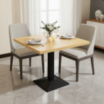 Nordic Oak Pedestal Bistro Table - Image 4