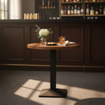 Heritage Walnut Pedestal Bistro Table - Image 4