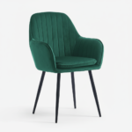 Emerald Velvet Fluted Dining Chair
