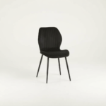 Noir Velvet Fluted Dining Chair