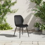 Noir Velvet Fluted Dining Chair - Image 3