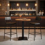 Heritage Walnut Pedestal Bistro Table - Image 3