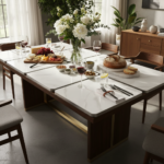 Carrara Grid Inlay Dining Table Top - Image 3