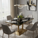 Regent Herringbone Parquet Dining Table - Image 4