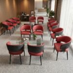 The Arlo Crimson Mixed-Media Tub Chair - Image 2